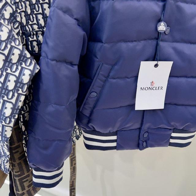 蒙口，高端童装，男女童羽绒服外套，棒球服拼色设计，袖口领口