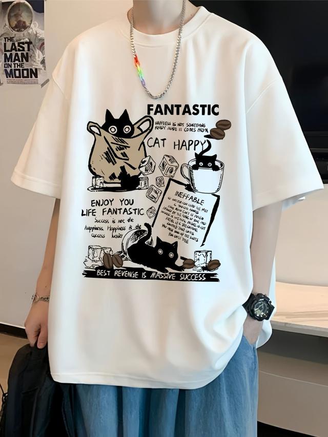 【預購商品】【0918結單】【批發】復古可愛小貓冰柔棉短袖上衣 250914-36