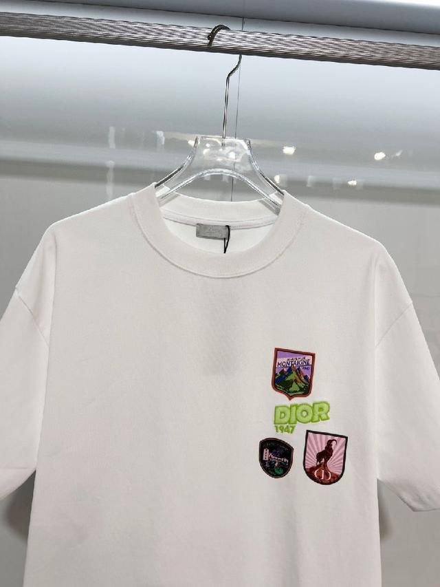 经典TB格纹刺绣字母logo 男女同款 短袖t恤 ·定制320克重100％双纱