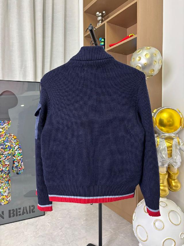 MONCLER 蒙口秋冬设计师款拼接针织羽绒服外套