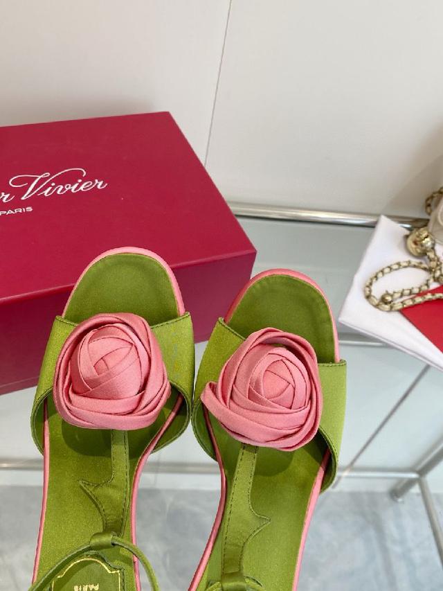 玫瑰花 早春新款平底高跟单鞋