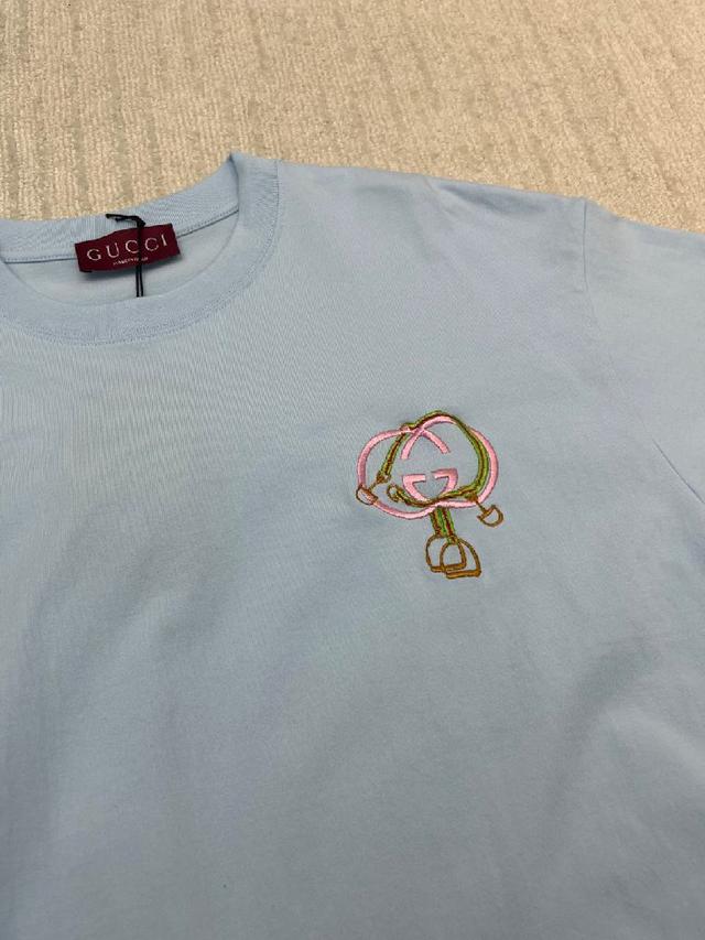 罗意威LOEWE联名动漫刺绣logo图案男女同款短袖