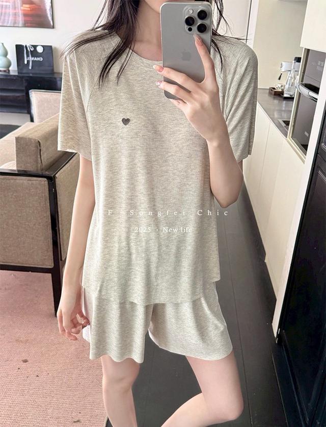 S0695愛心刺繡居家服（沒有罩杯）