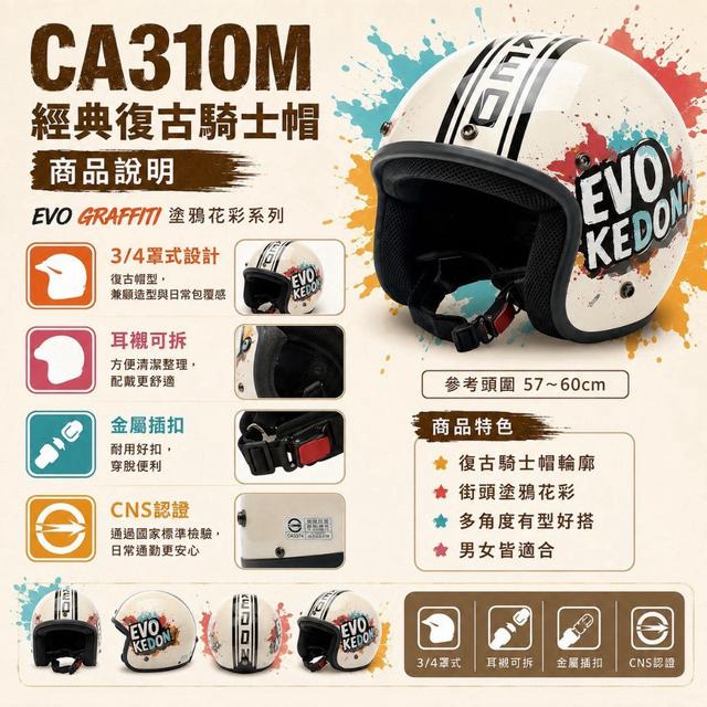 預購 CA310M｜經典復古騎士帽 （不附鏡片）-9/23號中午12點結單