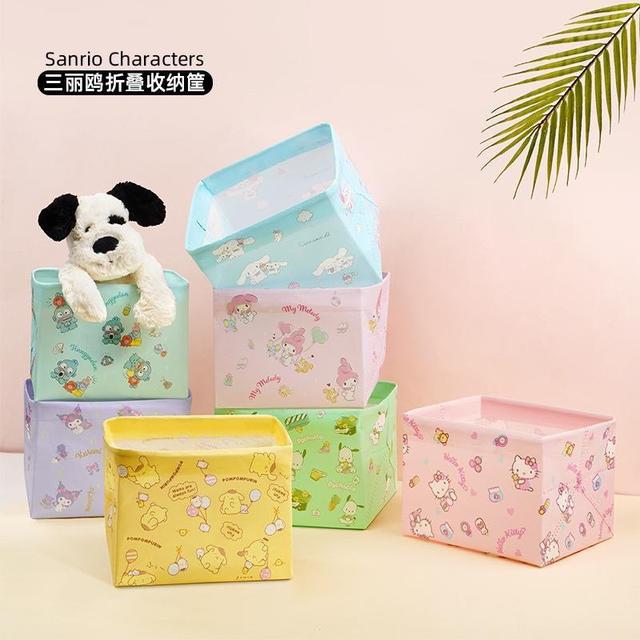 可愛三麗鷗桌面收納可折疊收納筐(預購)
