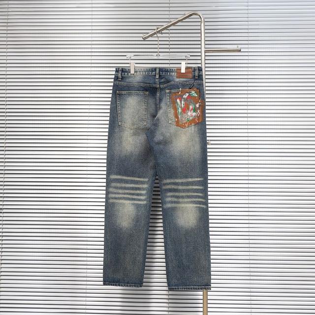 杜嘉班纳DG手绘涂鸦牛仔长裤