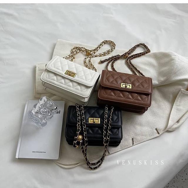 VENUSKISS自創品牌包包 ---VENUSKISS優雅氣質經典菱格紋線條鍊條包
