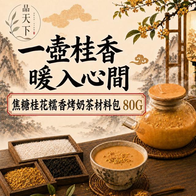 預購 品天下 焦糖桂花糯香烤奶茶材料包80g -6/30下午3點收單