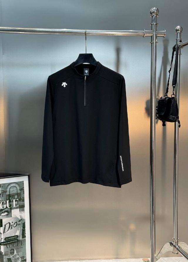 迪桑特新款运动半拉领长袖T恤.此款面料融合了聚