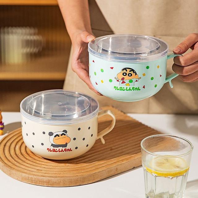 正版聯名蠟筆小新帶蓋兒童飯碗(預購)