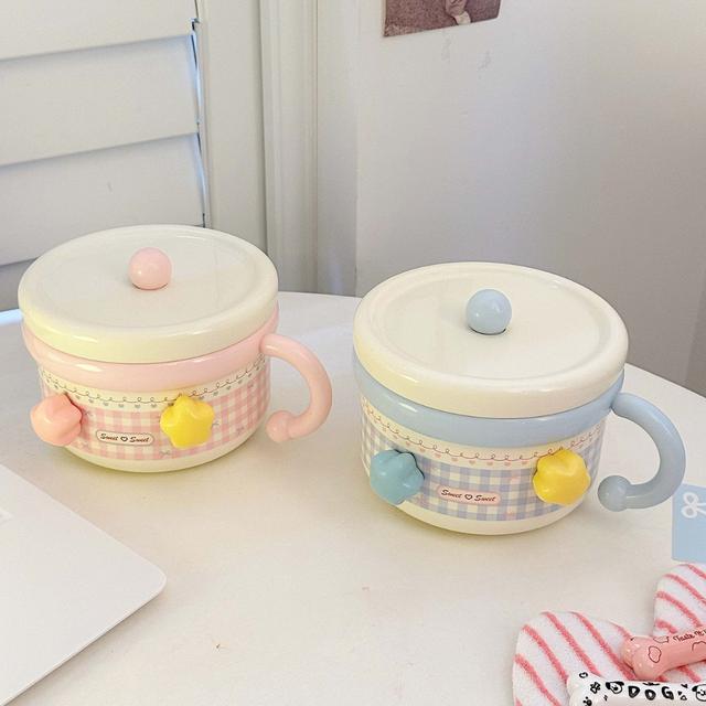 ins少女可愛帶手柄大容量泡麵碗(預購)