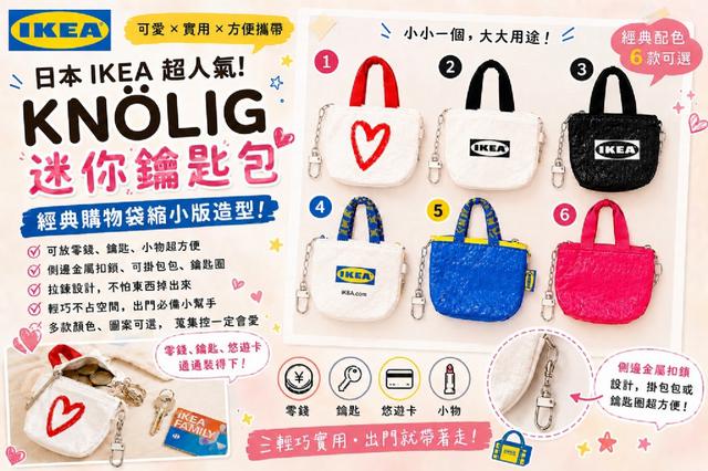 預購 日本 IKEA 超人氣迷你鑰匙包 KNÖLIG 小包鑰匙圈 1個 - 7/22 收單