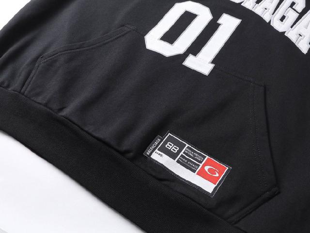 BALENCI*GA/巴黎.SS25最新款篮球球服绣花印花连帽长袖卫