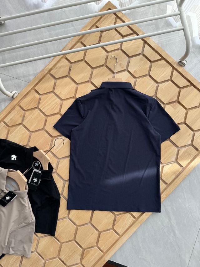 迪桑特四色半拉链翻领短袖Polo衫