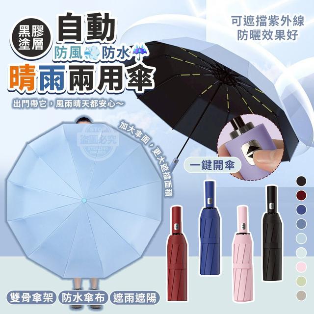 【預購商品】【1123結單】【批發】自動防風防水黑膠晴雨兩用傘 251120-15