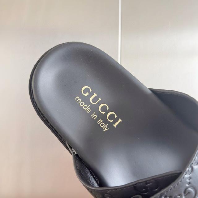 2025Gucci 古奇 夏季新款 双G 老花 夹脚 一字拖 交叉凉鞋 厚底