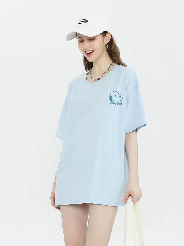 【預購商品】【0515結單】【批發】史努比卡通前後印花寬鬆棉T 250513-21