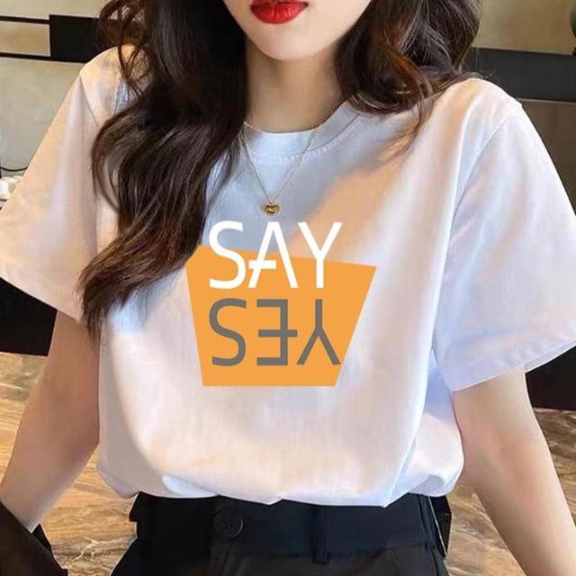 預購：好質量雙磨牛奶絲印花短袖T韓版2色 S-3XL