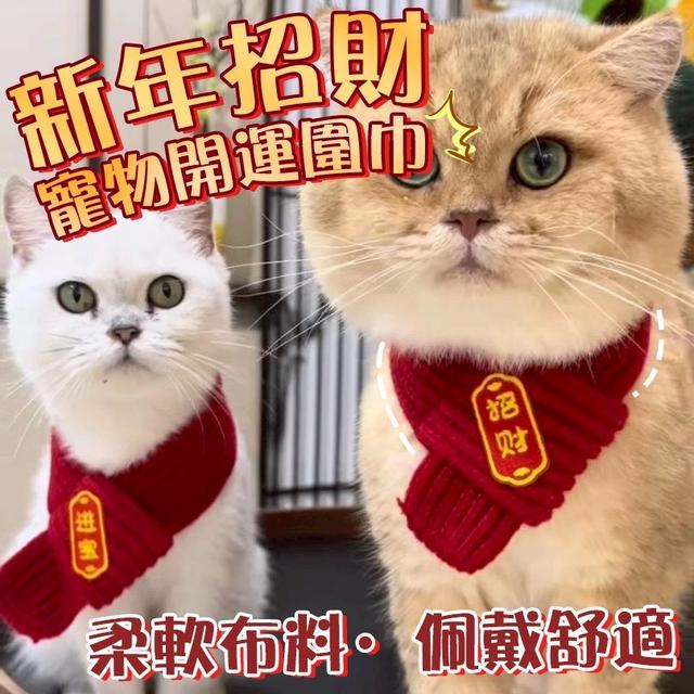 【預購商品】【1206結單】【批發】新年招財寵物開運圍巾 251204-08