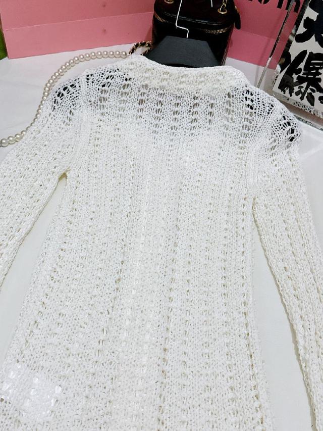 chicjo*24早秋新款粗针镂空针织开衫独家定制带子纱轻盈空气感粗针镂