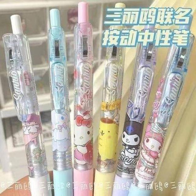 【預購】【0905結單】【批發】三麗鷗-透明款0.5mm按壓筆6支