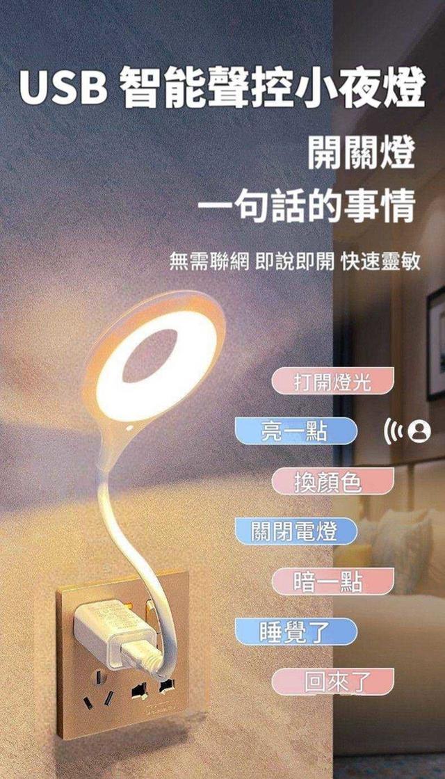 廠商現貨USB 智能聲控小夜