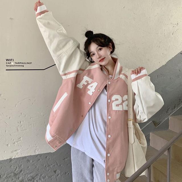 美式復古oversize寬鬆棒球外套(預購)