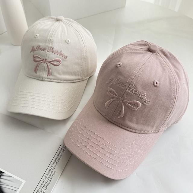 韓版刺繡蝴蝶結棒球帽(預購)