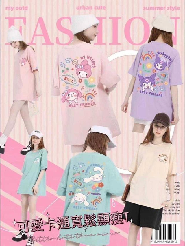 【預購商品】【0225結單】【批發】三麗鷗-純棉寬鬆短TEE