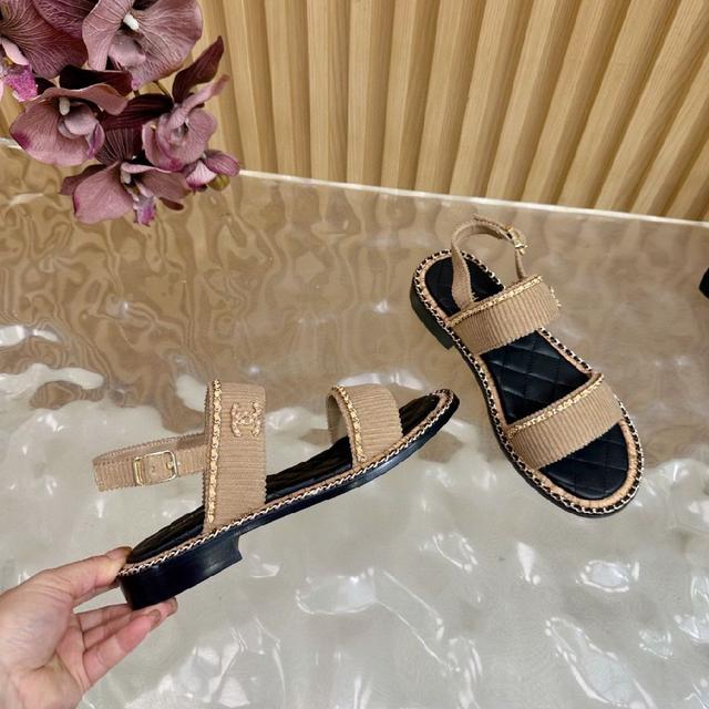 链条系列单品🖤CHANEL🖤香奈儿25K春夏新品 链条双C凉鞋拖鞋/凉鞋