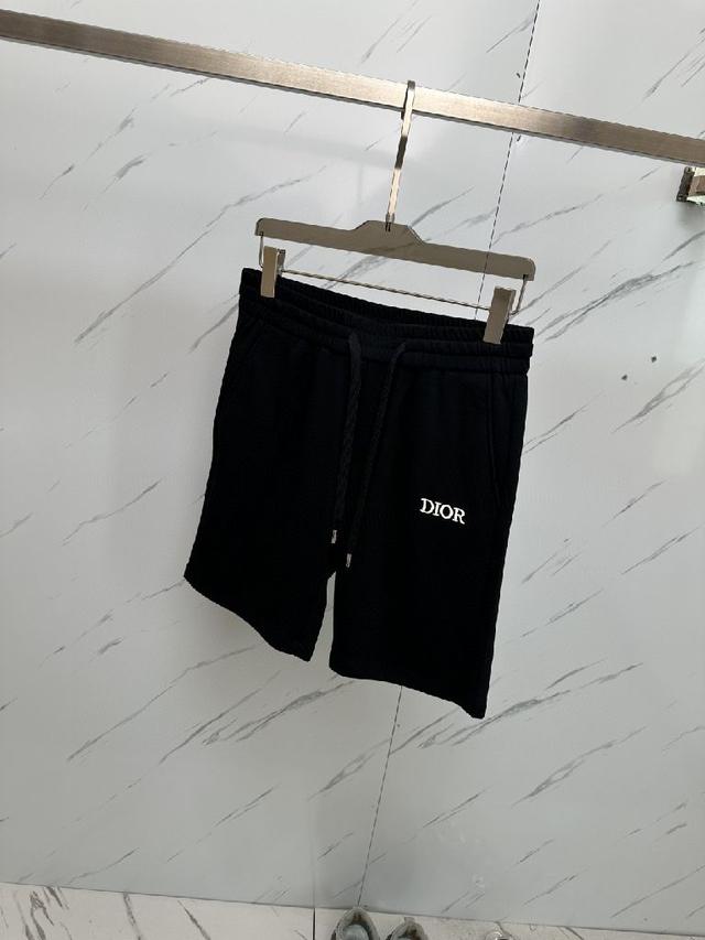 高品质 DIOR/迪奥 2025春夏新款松紧带休闲净色宽松短