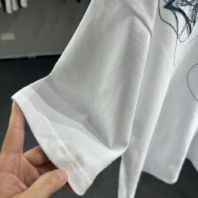 270克纯棉面料 印花图案➕立体绣花工艺 黑白 SMLXLXXL5个码
