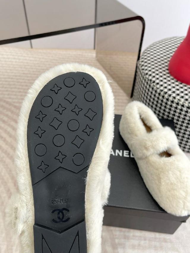Chanel·2025ss小香秋冬新款一脚蹬毛毛鞋·玛丽珍单鞋乐福鞋