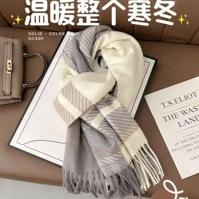 韓版新款加厚保暖格紋圍巾(預購)