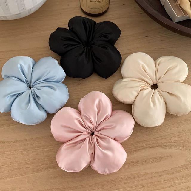 度假風海綿花朵立體麵包髮圈(預購)