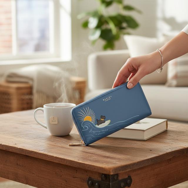 美國 us RADLEY LONDON 荔枝紋真皮拉鍊長夾#隨時結單有單就下