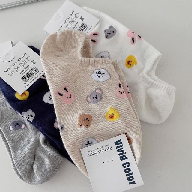 夏季可愛小動物淺口隱形襪(預購)