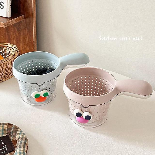 日式雙層帶手柄瀝水籃(預購)