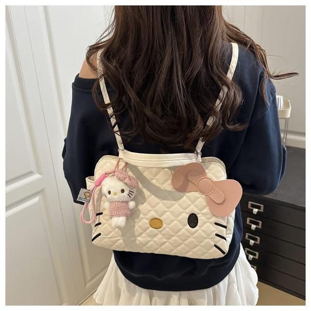 P571-KT多種背法蝴蝶結菱格紋包雙肩包