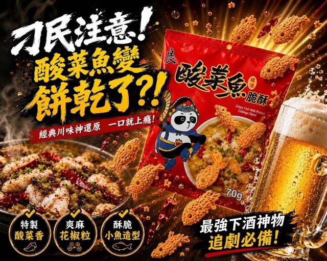 【預購商品】【0728結單】【批發】酸菜魚風味脆酥70g 260726-30