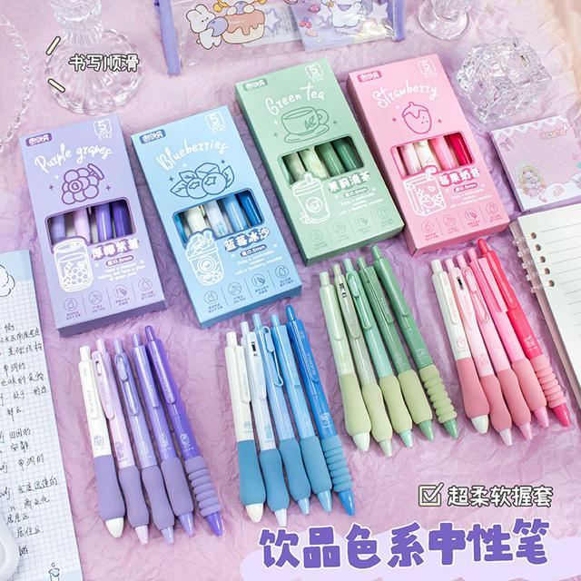預購 文具控必收飲料色系速乾筆 5入/盒【一組2盒(已配色 缺色隨機)】-8/19下午3點收單