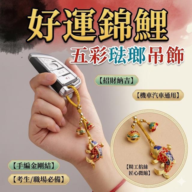 【預購商品】【0709結單】【批發】好運錦鯉五彩琺琅吊飾 260707-24