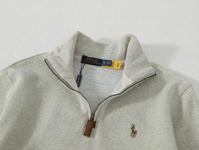Ralph Lauren  拉夫劳伦 SS23 纯色半拉链LOGO刺绣卫衣