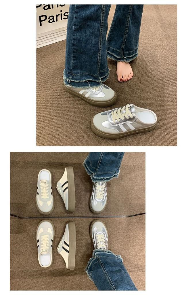 半拖鞋女夏外穿2025新款超火厚底包頭拖鞋懶人一腳蹬鞋子半拖女鞋