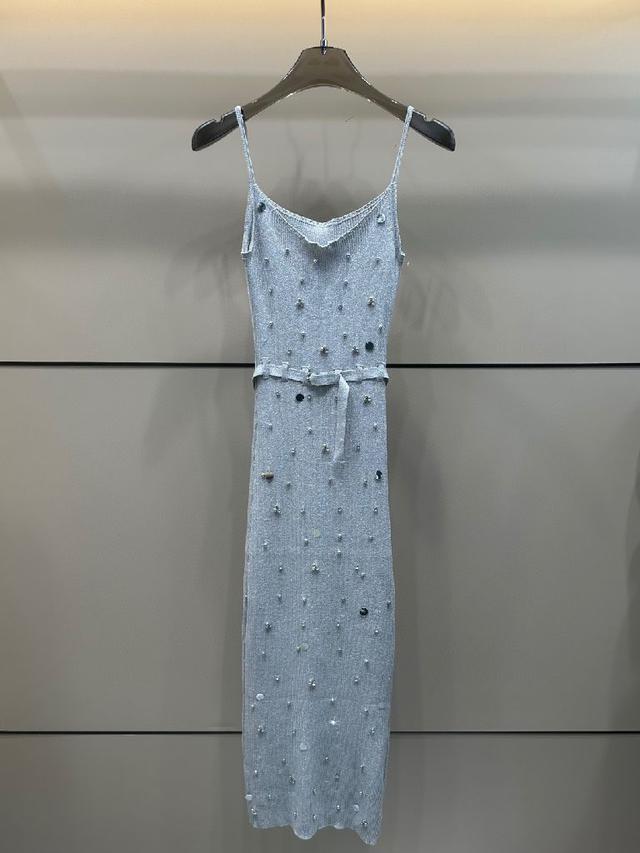 miumi·25夏季新款重工款针织吊带连衣裙