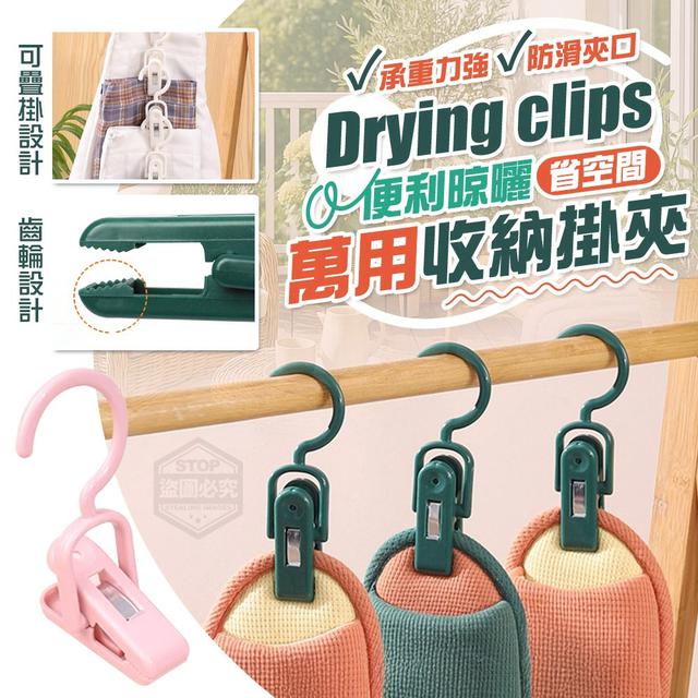 【預購商品】【0706結單】【批發】省空間 便利晾曬 萬用收納掛夾10入 250703-02