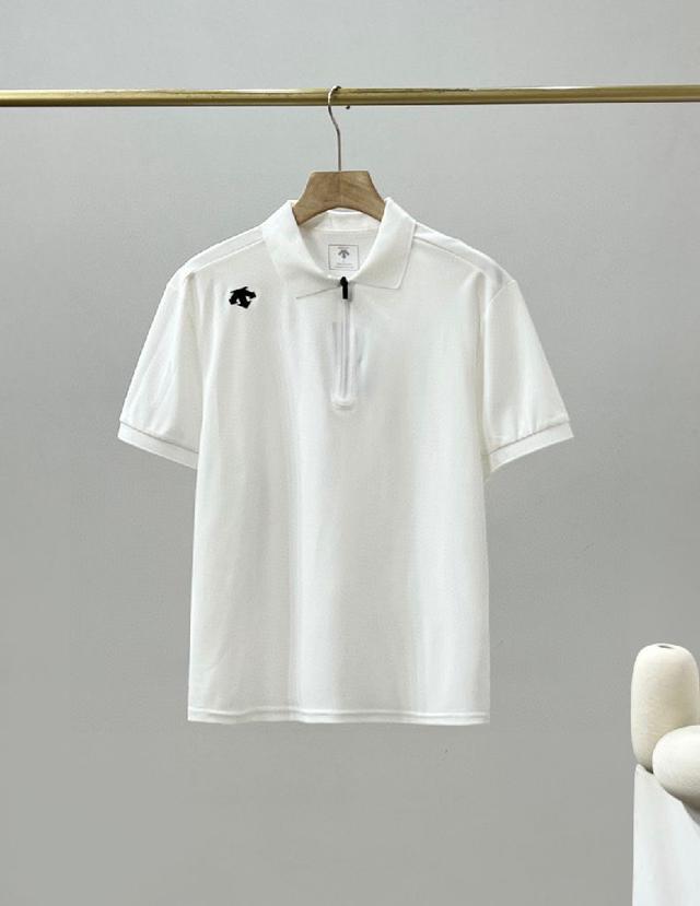 迪桑特四色半拉链翻领短袖Polo衫